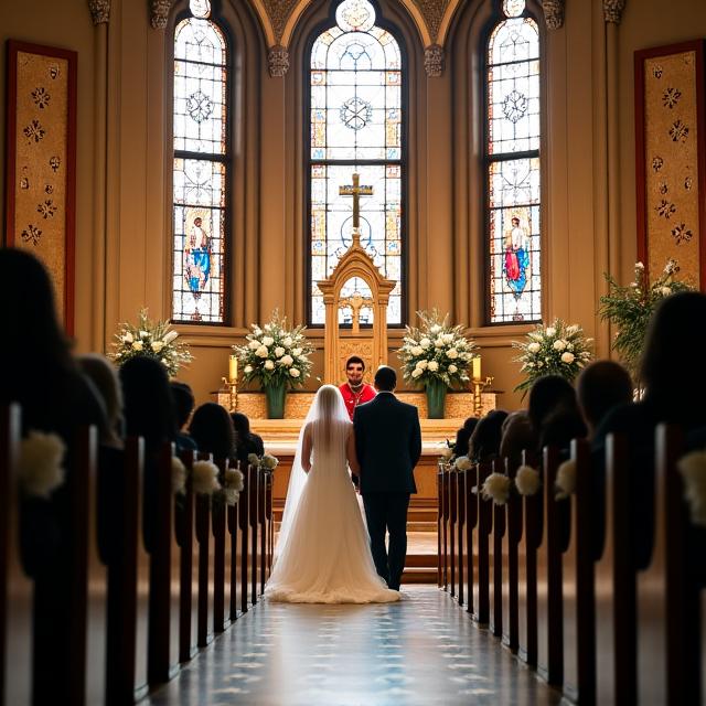 Ceremonia de boda religiosa en iglesia de Bogotá